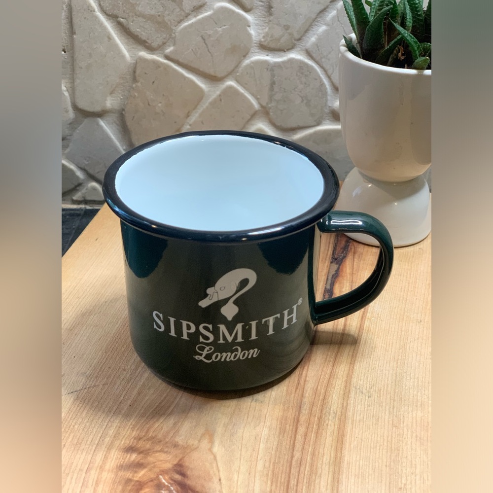SIPSMITH | Promotional Green Enamel Branded Mug | Gin